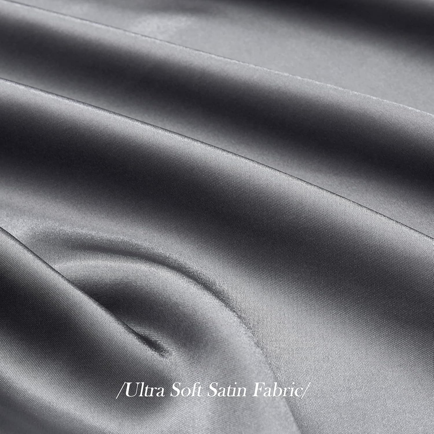 RAGGLE Set of 2 Satin Silk Pillowcase for Hair and Skin Standard Size 18"X 28" with Soft Breathable Smooth Cooling Pillow Covers for Sleeping or Pillow Protector (2, Gray) 4