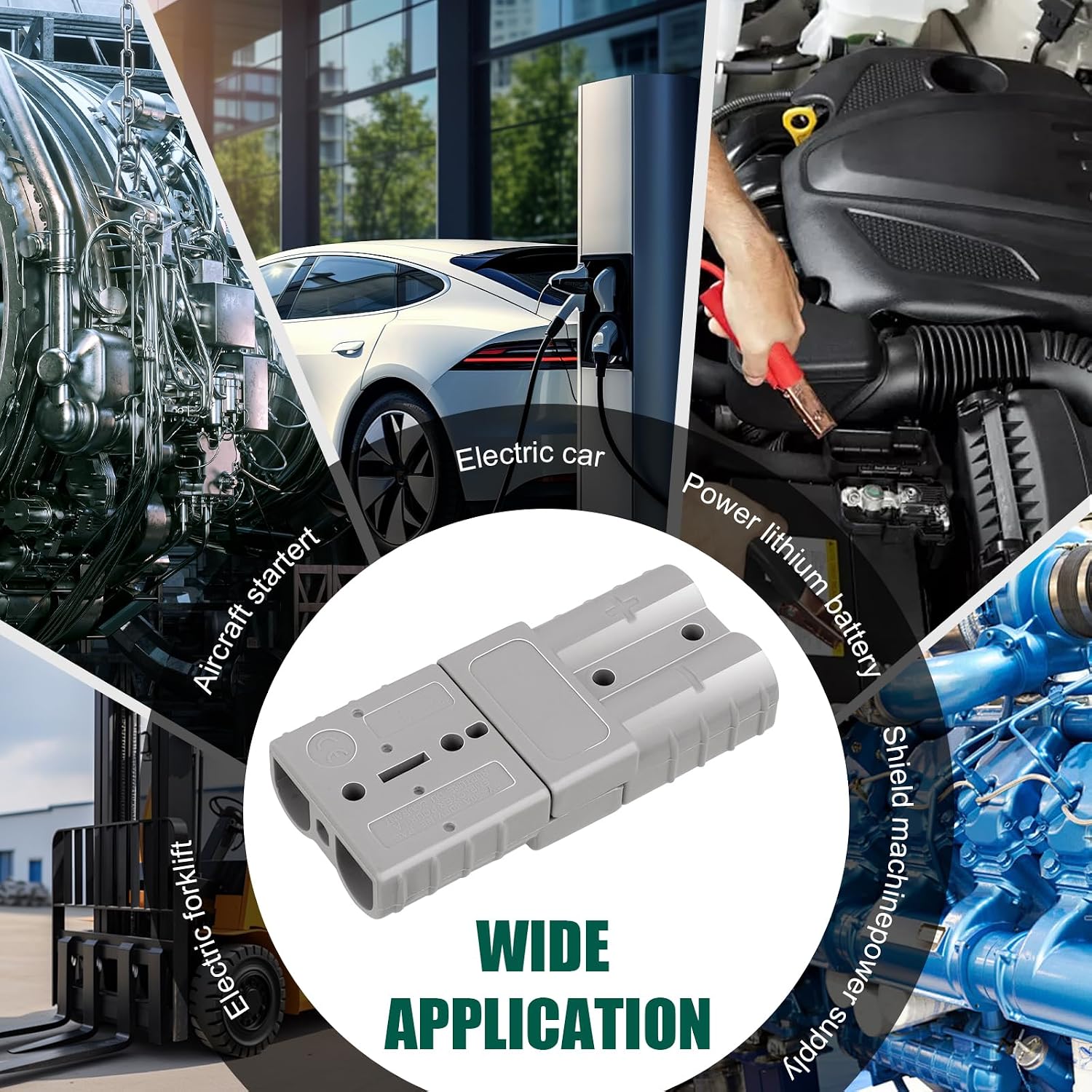 MOOKEERF 6PCS 50A Battery Quick Connect/Disconnect Kit 10-12 AWG,50 Amp 600V Connector Kit for Recovery Winch, Forklift, Towing Systems and Solar Applications