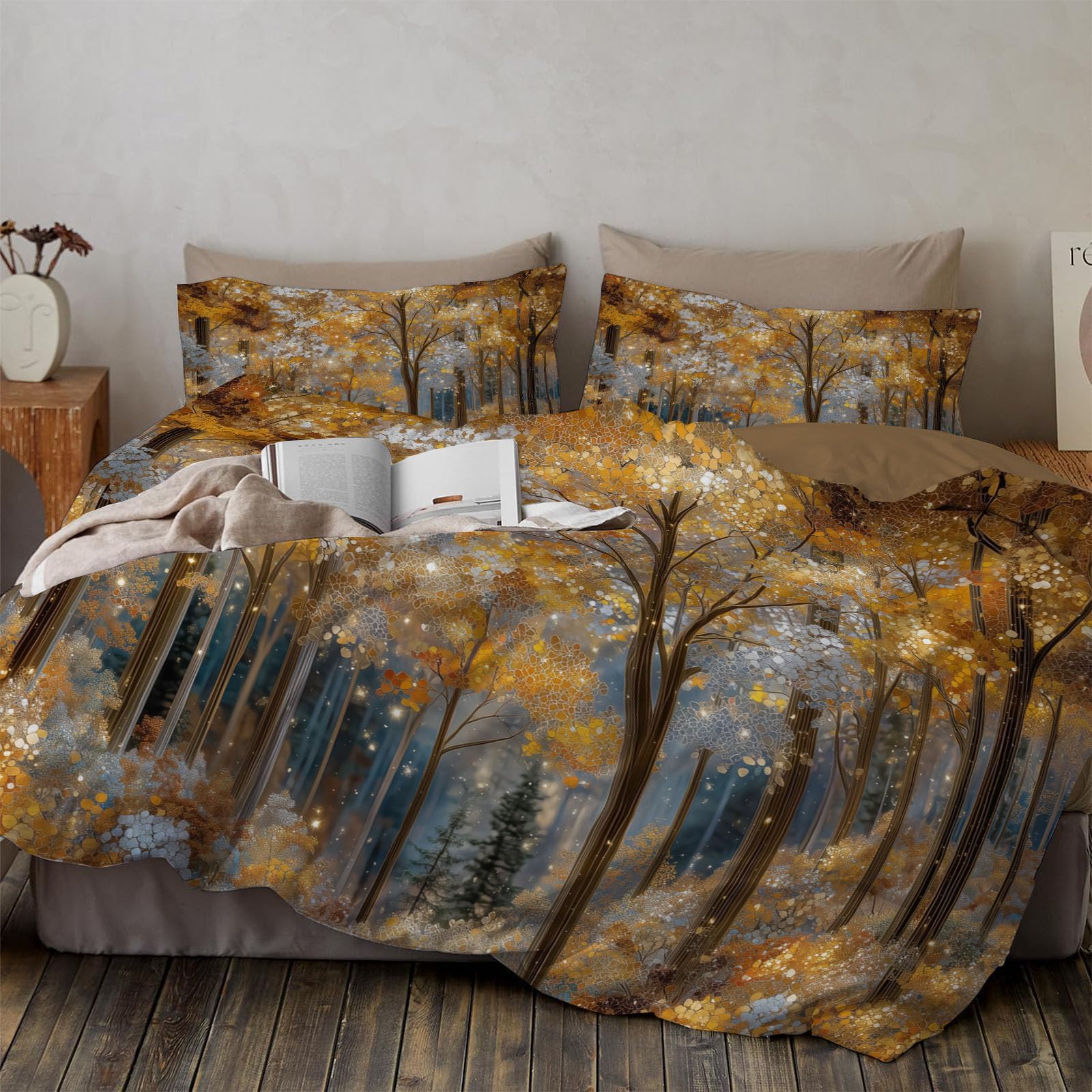 Housse de couette 240x260 2 personnes avec fermeture éclair or