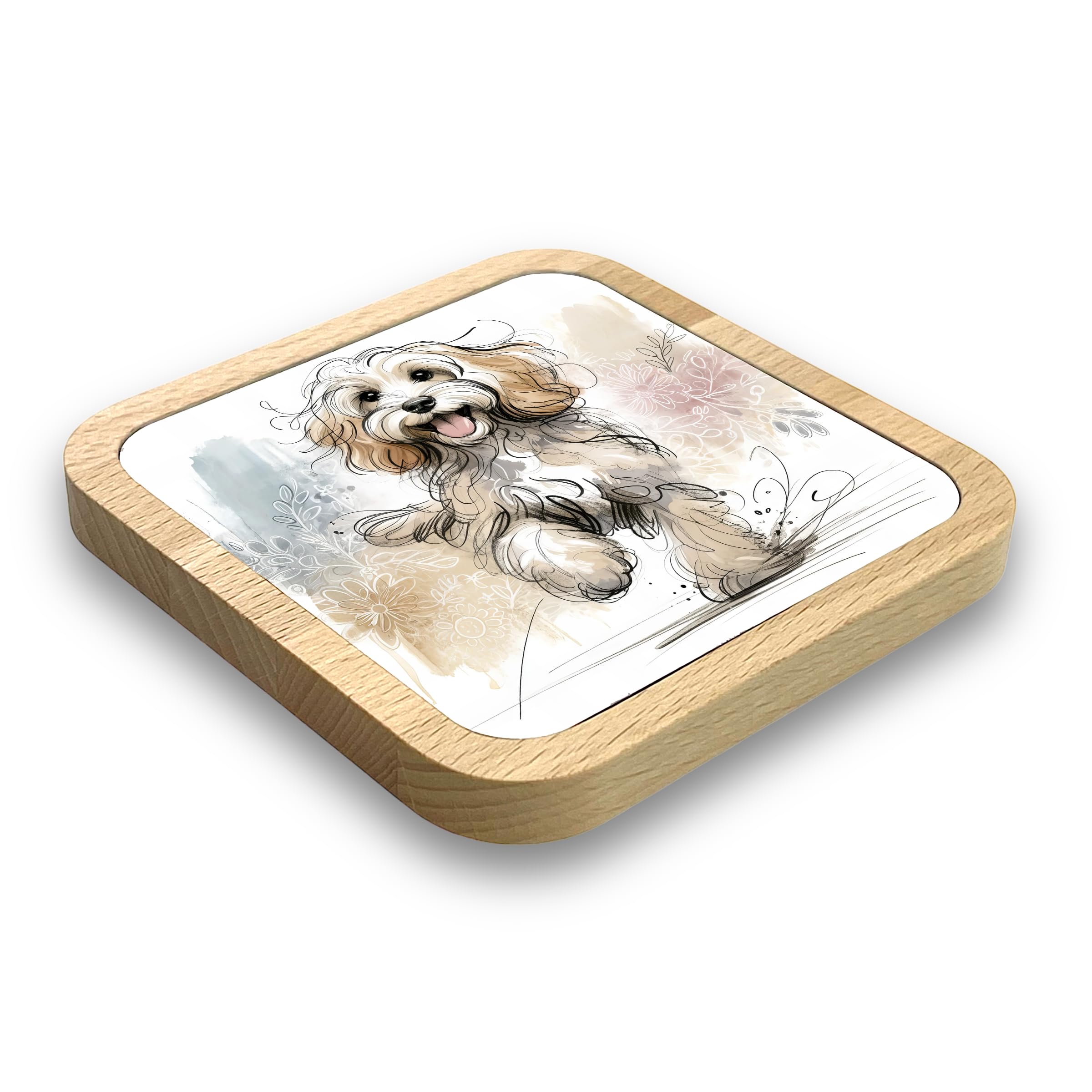 Cockapoo Gift Idea Wooden Coaster, 20+ Breeds Available!, Gift for Dog Dad Dog Mum, Lovers, Owners, Walkers, Groomers - Image 2