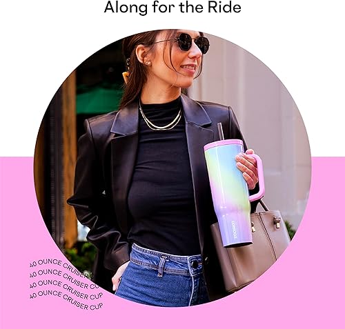 Miniatura 3 de Corkcicle Vaso con popote y asa, botella de agua reutilizable, triple aislamiento, taza de viaje sin BPA, mantiene las bebidas frías durante 12