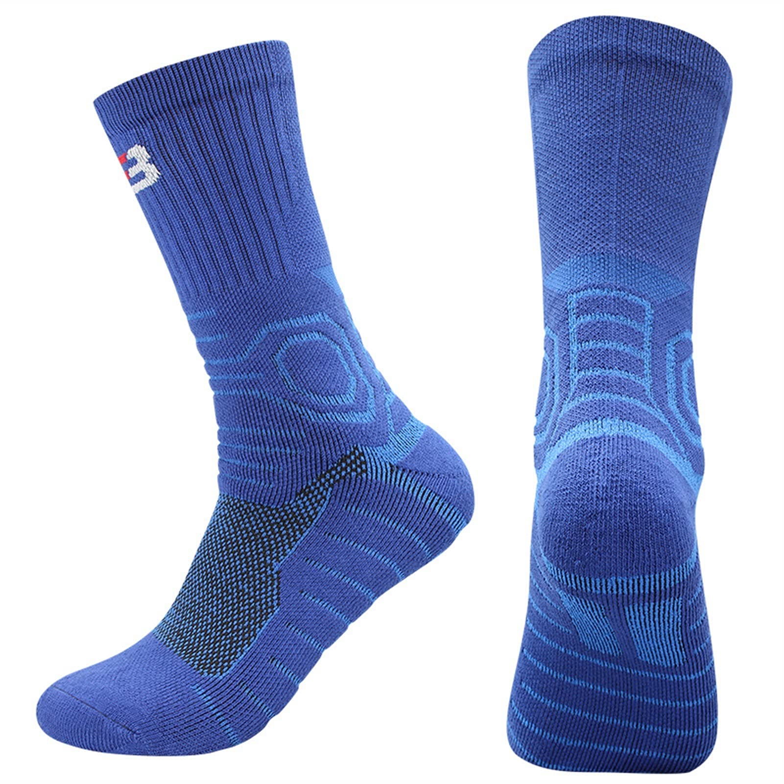 Uomo Sport Sport Elite Calze da Basket Fitness all'aperto Escursionismo Escursionismo Ciclismo Athletic Compression Asciugamani di Cotone Bottom Socks Termici con Calze in Esecuzione