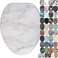 Vista 35 de SANILO Asiento de inodoro de madera con cierre suave [alargado] – Asiento de madera moldeada decorativo, silencioso y de cierre lento – Con fuertes