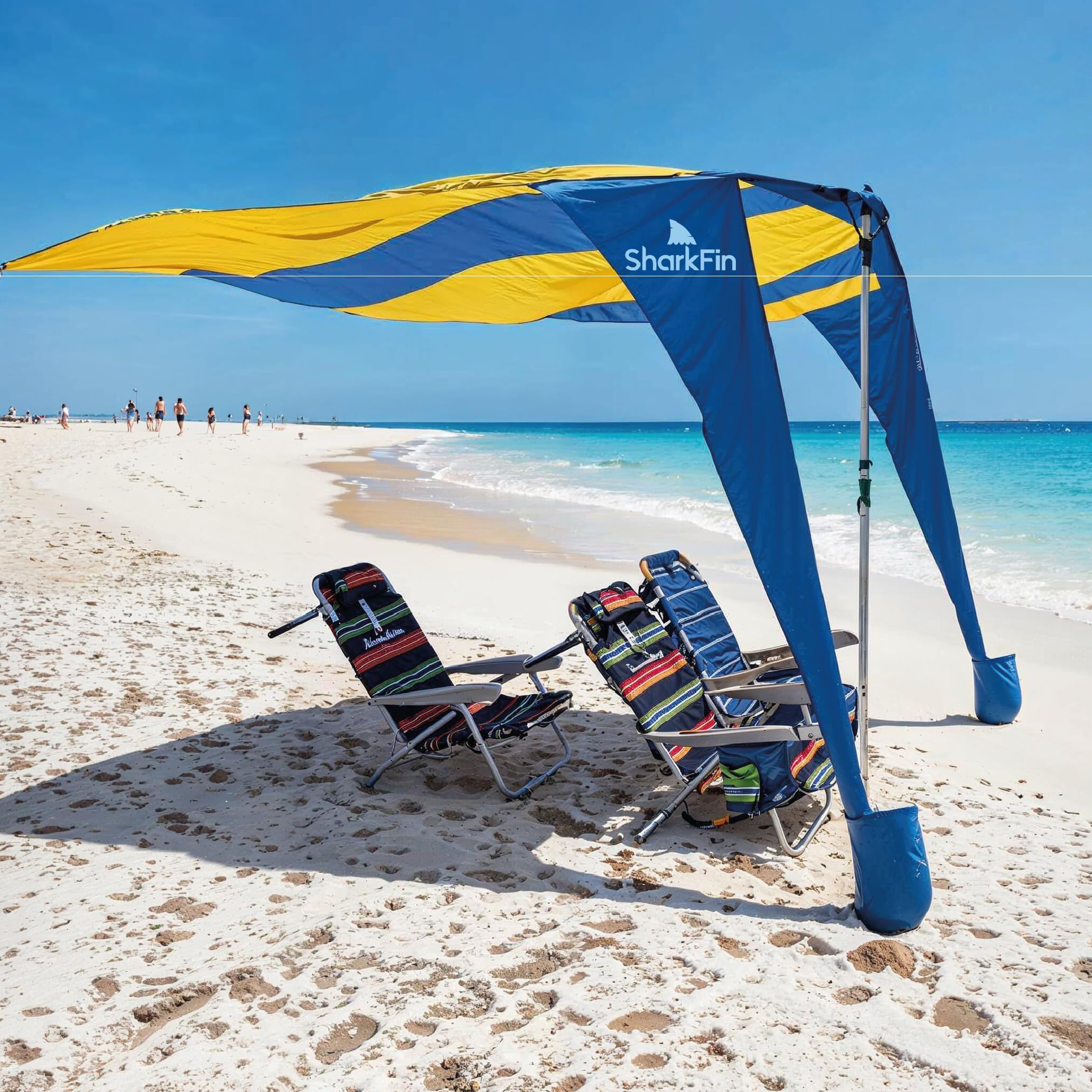 SHARK FIN SHADE Beach Tent Wind Sun Canopy Portable Easy Set Up UPF 50+ No