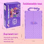 Doll and Accessories Doll with Closet Including-one 11.5 inch Girl Doll, 9 Looks, Rack Dress Shoes Hangers Necklace and Other Accessories