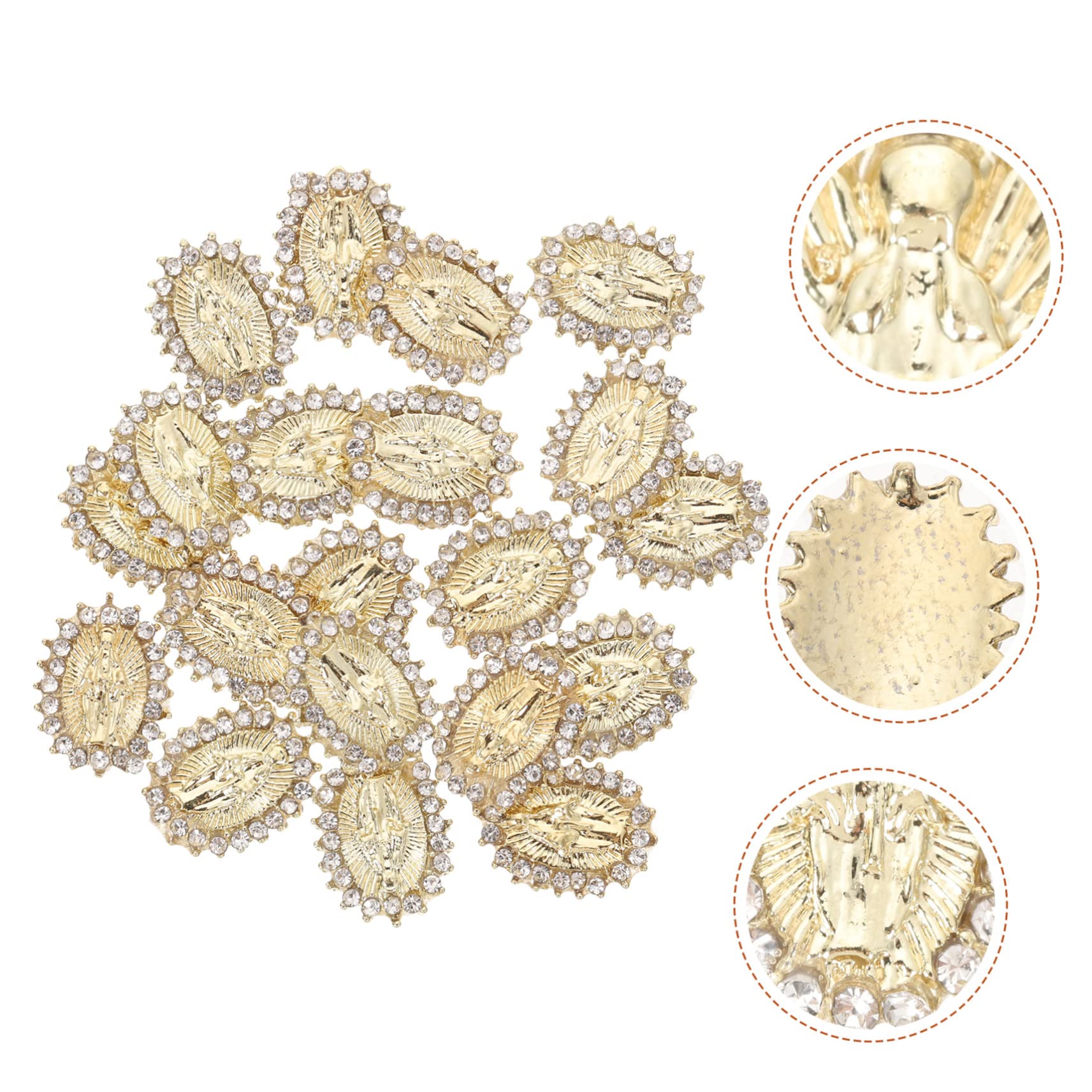 VALICLUD 5 Set Gioielli Con Diamanti Per Unghie Borchie Metalliche Per Unghie Decorazione Per Unghie Logorante Gemme Per Ciondoli Per Unghie Gemme Di Nail Art Lega D'oro 20 Pezzi * 5