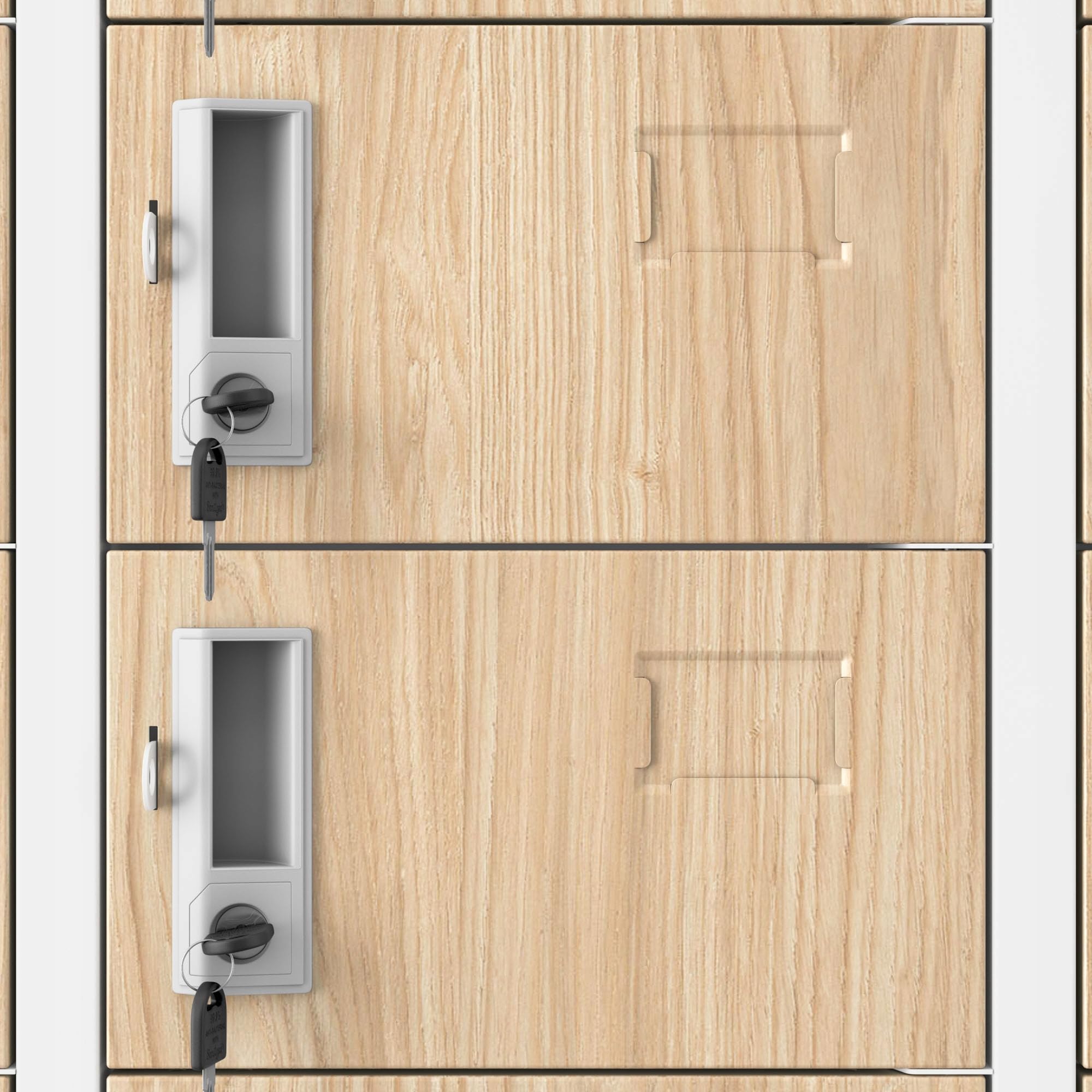 Jan Nowak Taquilla Vestuario 3B11A Armario Metalico con 33 Compartimentos Ranuras de ventilación Pintura en Polvo 185 cm x 90 cm x 45 cm (Blanco-Madera)