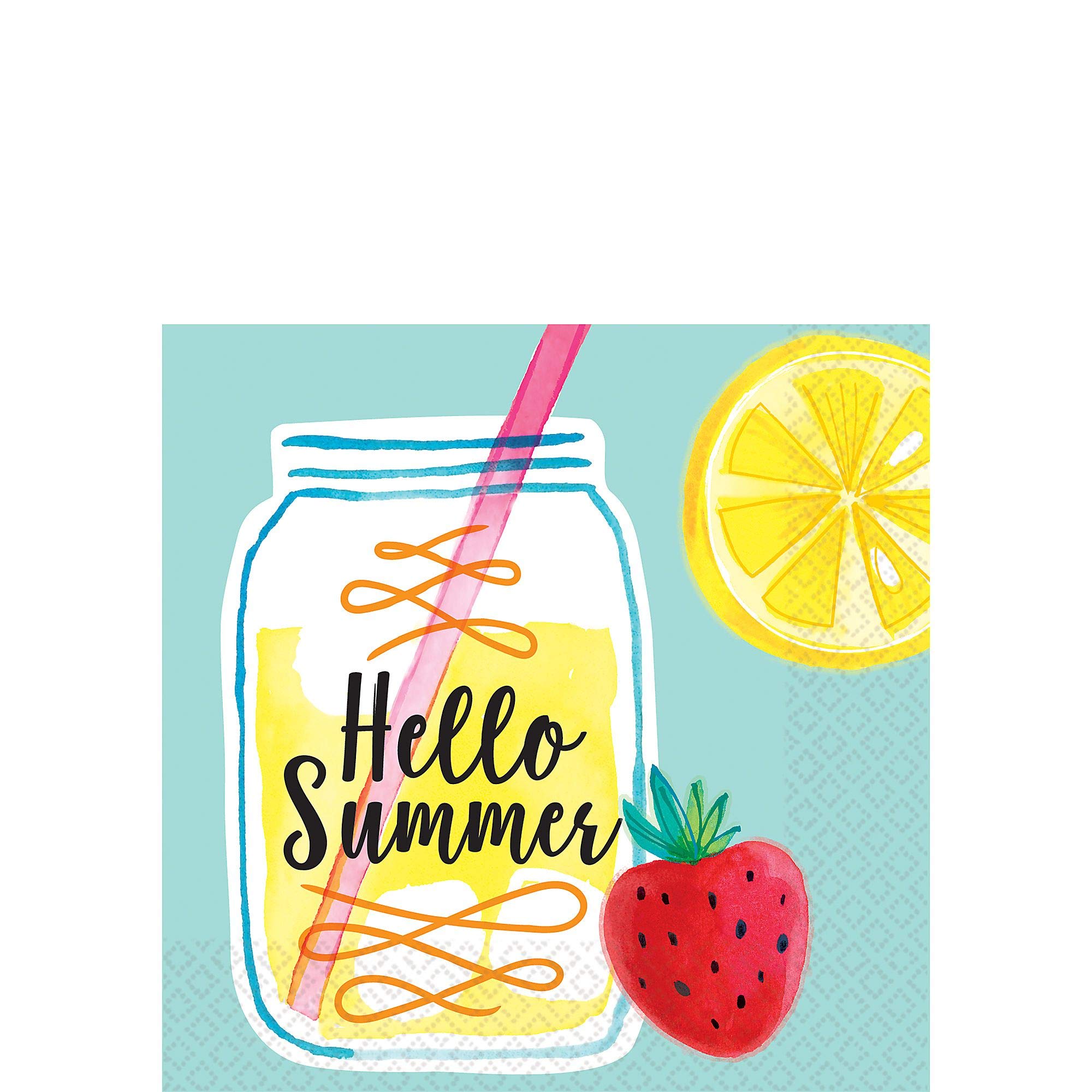 amscan Favor, Lemonade Beverage Napkins Party Supplies, One Size, Multicolor (50777707)