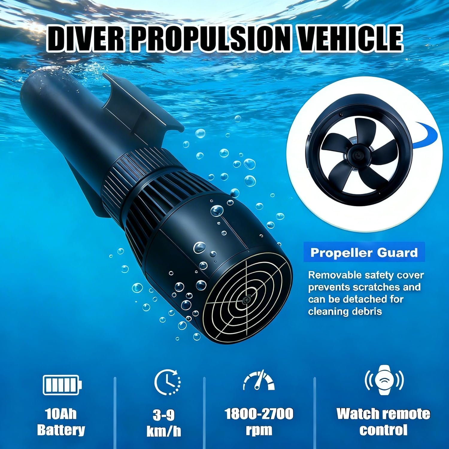 Foldable Electric Inflatable Kayak Boat with Underwater Scooter, 10000/16000mAh Battery Powered Motor, 360° Handle Paddle Pump Fins, Water Jet Ski for Adults Snorkeling Sea Diving Gear 500W