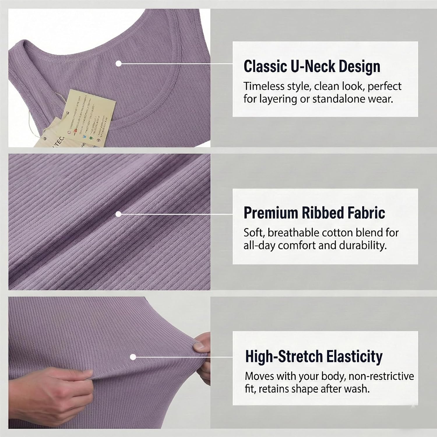 TrailTech Men's Ribbed Tank Tops Knit Casual Sleeveless Workout Muscle T Shirt Gym Undershirts Beach Tank - Image 6