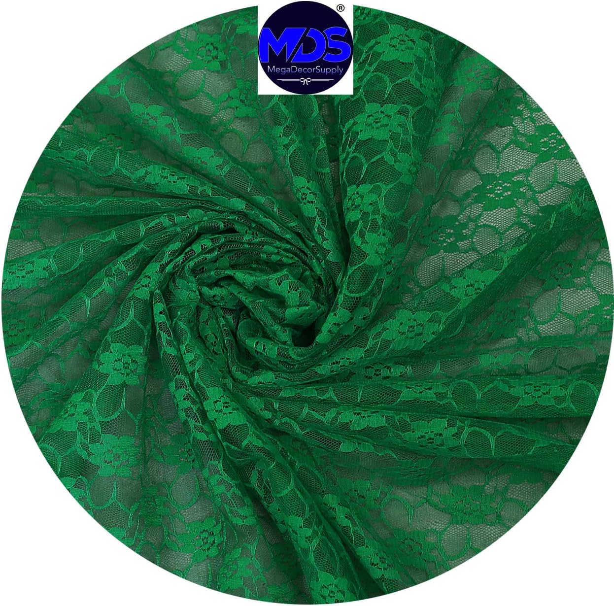 MDS Pack of 12 Wedding 27 x 120 inches Long Sheer lace Table Runner for Wedding Banquets Decorations Birthday Parties, Engagements, Rustic Boho for 10Ft Table Runners - Hunter Green