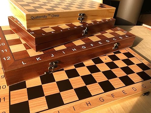 Miniatura 6 de Tablero de ajedrez plegable de madera de pino para 4 jugadores con piezas de madera