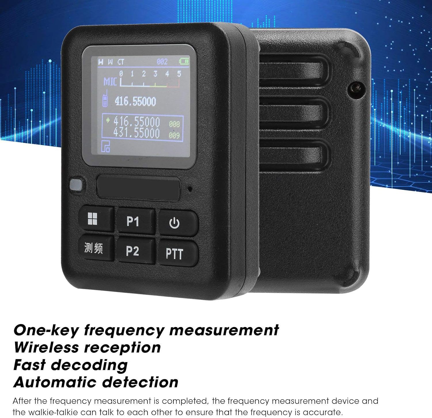 Mini Radio Frequency Meter, Handheld Portable Frequency Counter, Walkie Talkies Mini Decoder, Handheld Portable Radio Frequency Counter Meter with Display Screen