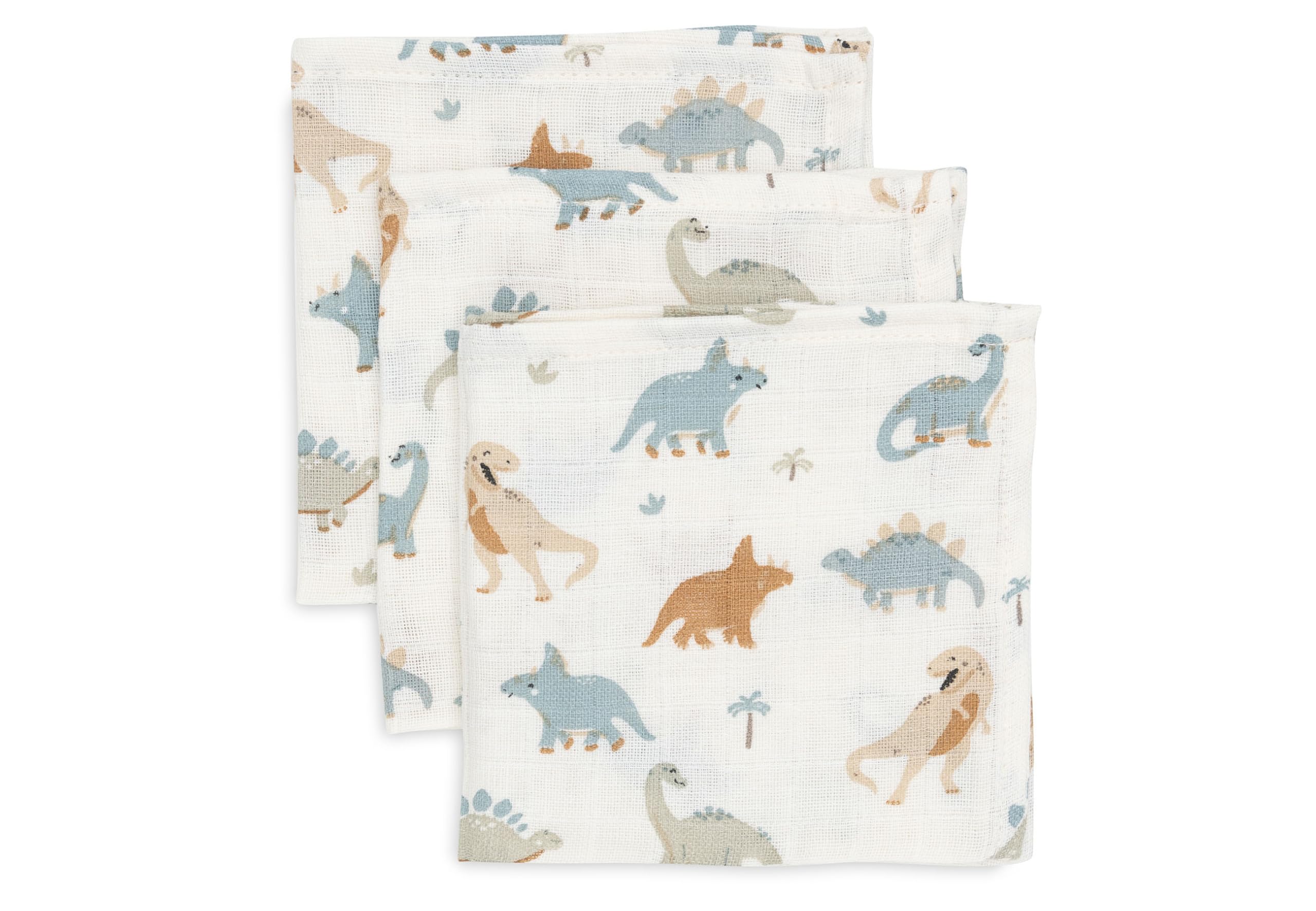 Jollein 537-848-67100 Spucktücher/Mundtücher Musselin 3er Pack - Roarsome (31x31cm)
