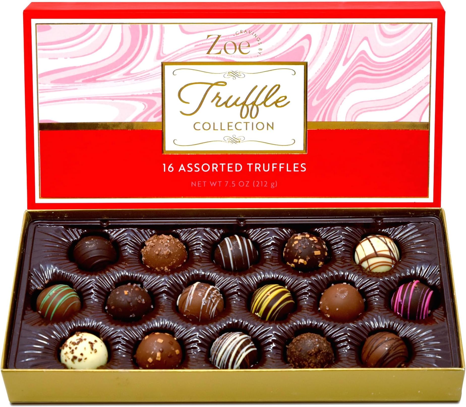 Chocolate Truffles Birthday Gift Box | 16 Count | Chocolate Candy Gifts | Gourmet Assorted Chocolate Food Gift Basket | Birthday Gifts for Women Men Mom Dad Adults Couples Families