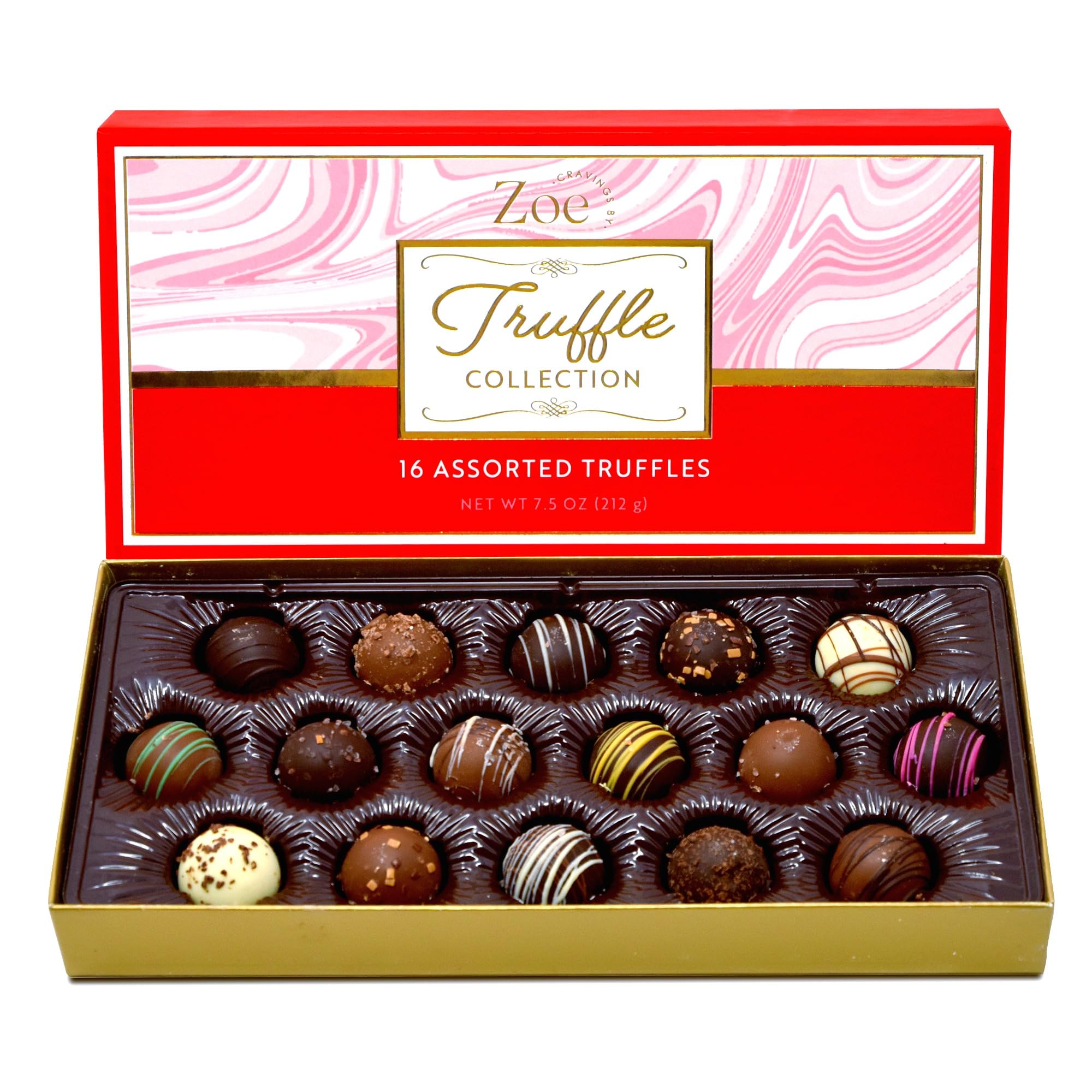 CRAVINGS BY ZOE Birthday and Anniversary Chocolate Truffles Gift Box | 16 Count | Chocolate Candy Gifts | Gourmet Assorted Chocolate Food Gift Basket | Birthday Gifts for Women Men Mom Dad Adults Couples Families