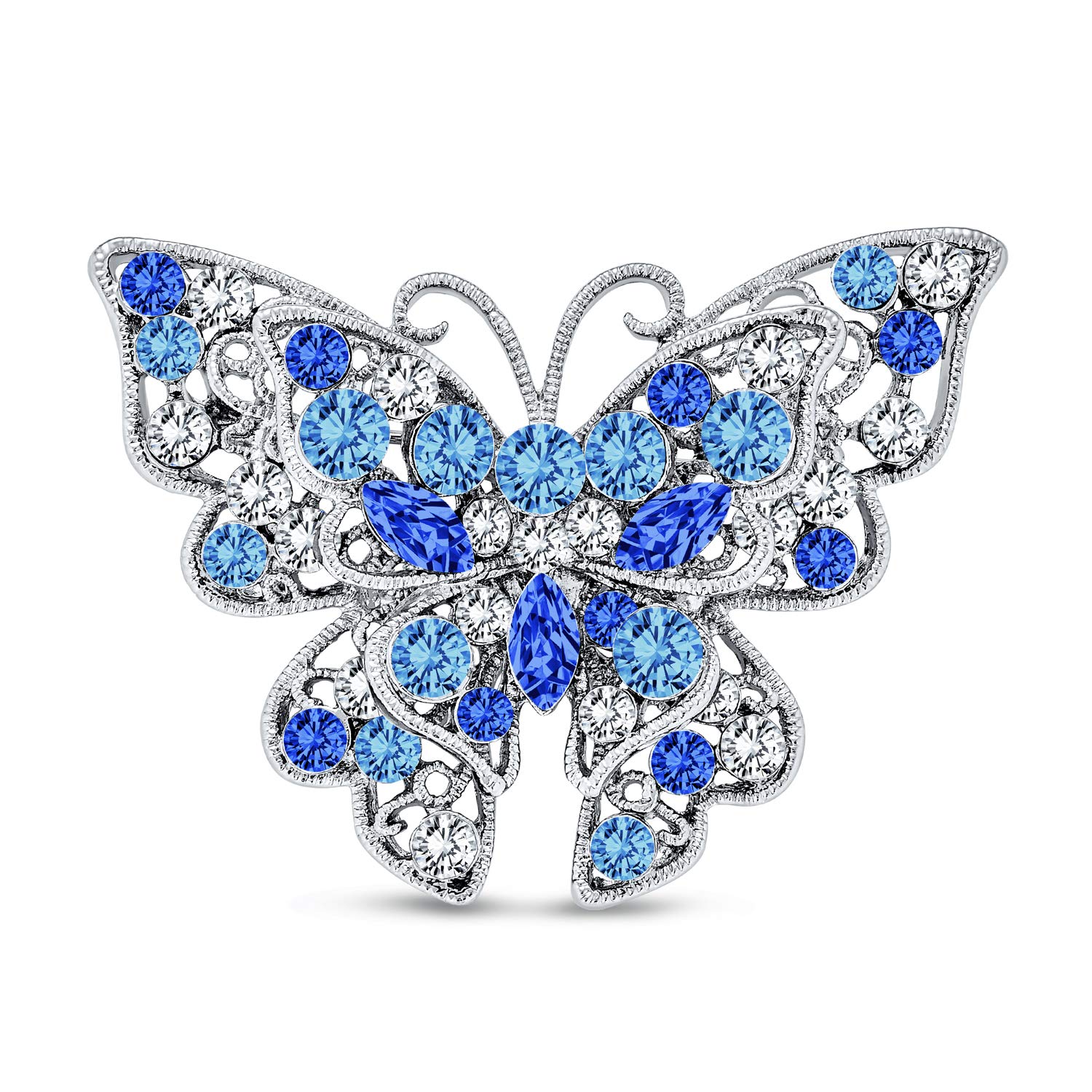 Broche de bufanda para eventos elegantes con libélula de cristal 8