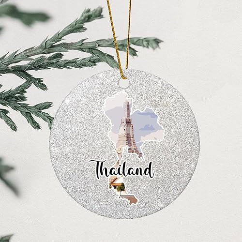 Vista 69 de Christmas Round Ornament South Africa Lands Ceramic Keepsake Visitor Souvenir 3 Inch with Gold String Hometown City Pride Home Decorations Christmas