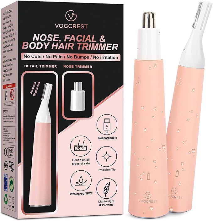 VG VOGCREST Nose Hair Trimmer for Women & Eyebrow Trimmer, Painless