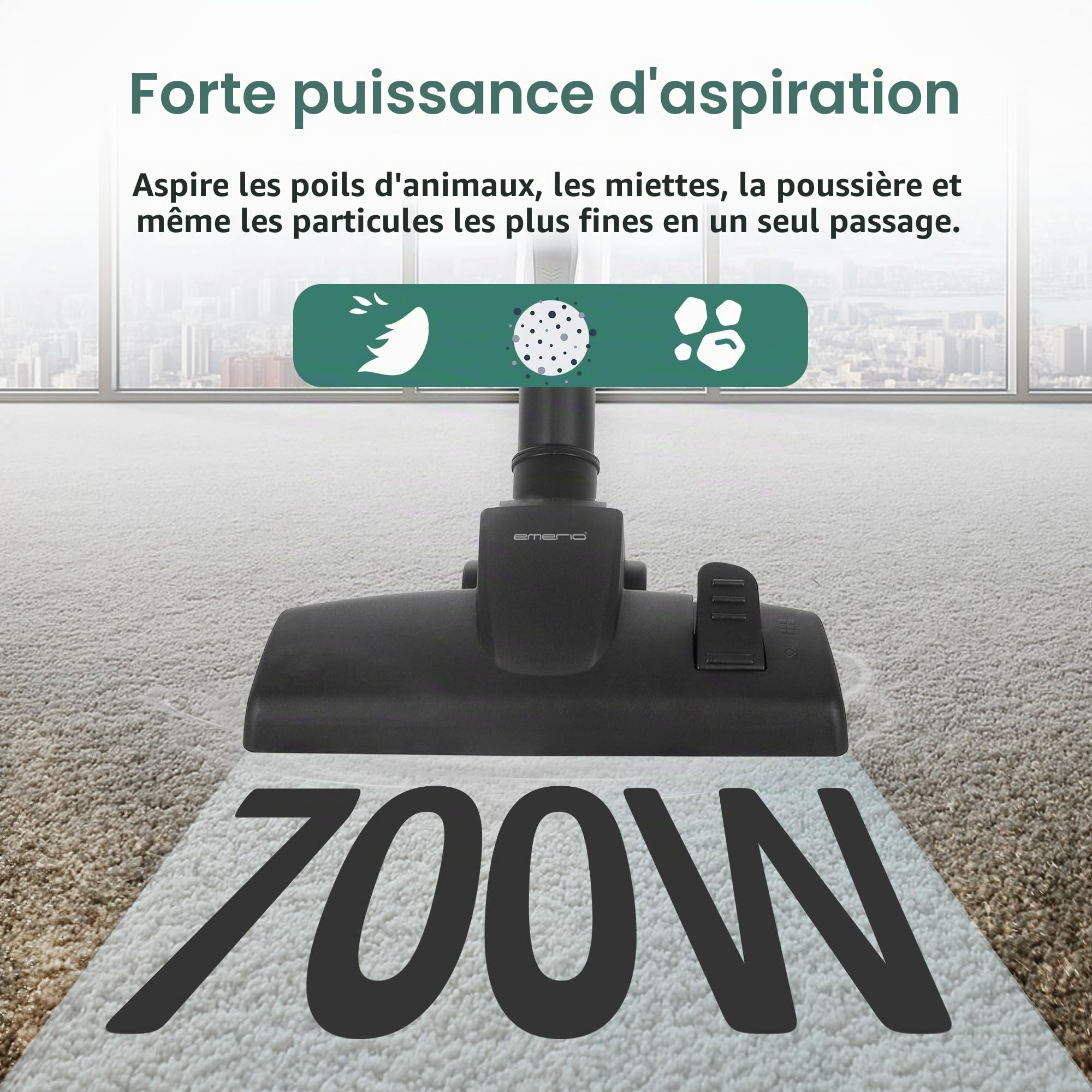 Aspirateur Cyclonique Écoologique Bleu Emerio VCE-108278.10 Zyklon-Staubsauger