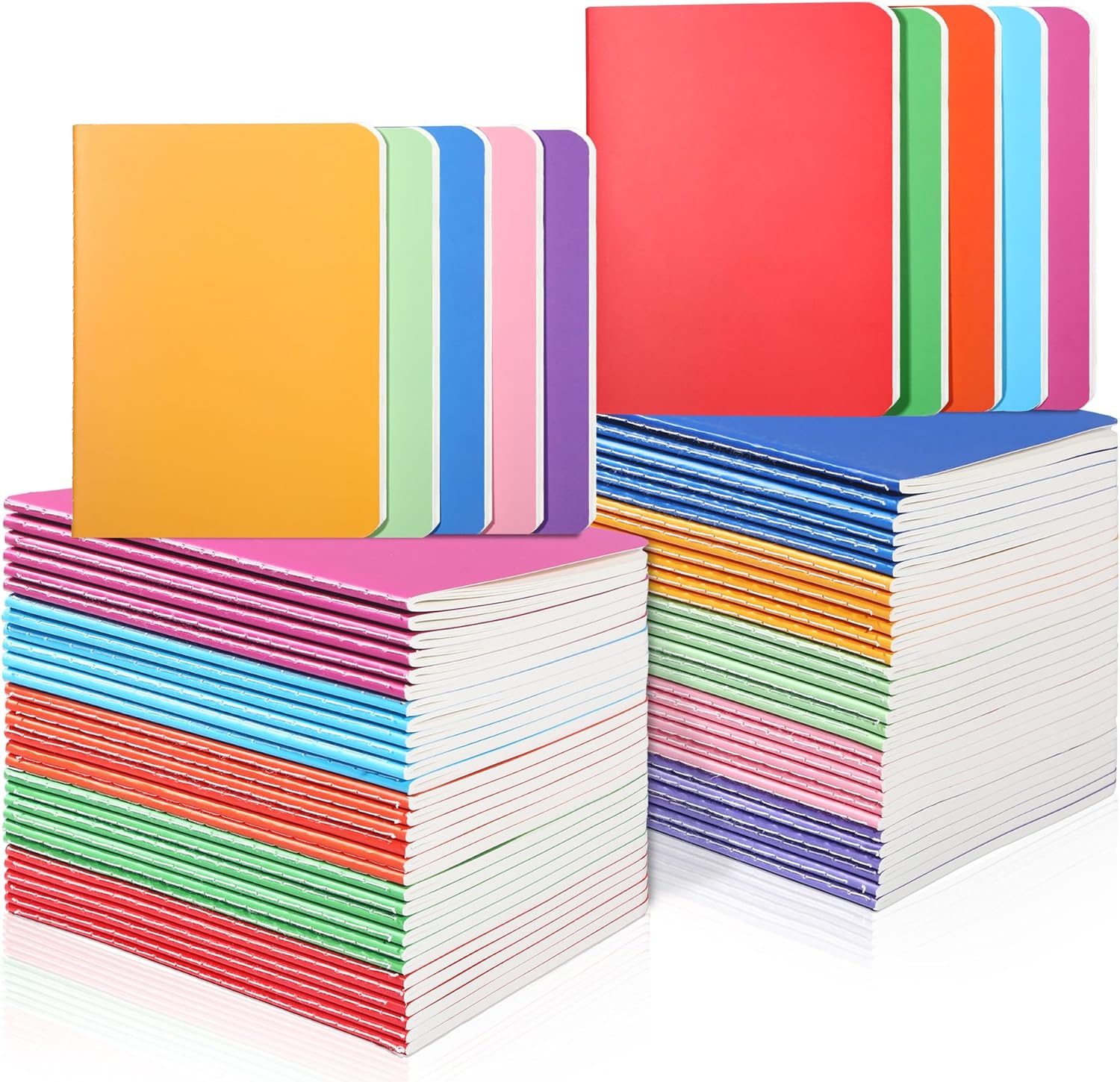miikoul 60 Pack Small Colorful Blank Notebook Bulk,A6 Pocket Notepads Mini Journal Set for Student Traveler Office Back to School Supplies, 5.5" X 4", 30 Sheets/60 Pages,10 Colors