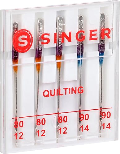 Miniatura 3 de Singer 44729 Agujas para máquina de acolchar, tamaños 8011 y 9014, multicolor, 5 unidades