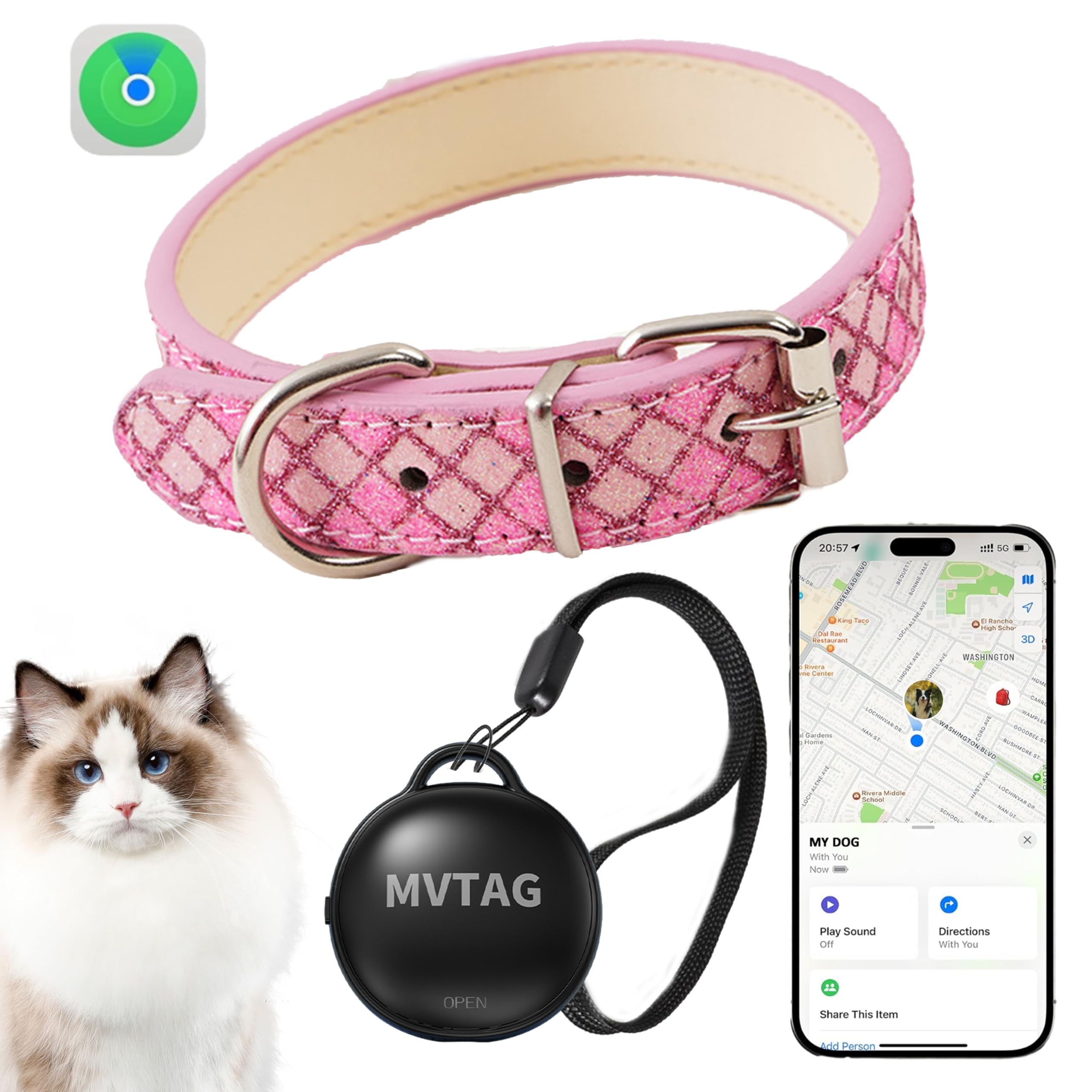 Image showcasing Cat Gps Tracker Tracker Collar Android Blinkaroo Mini Dog And Cat ...