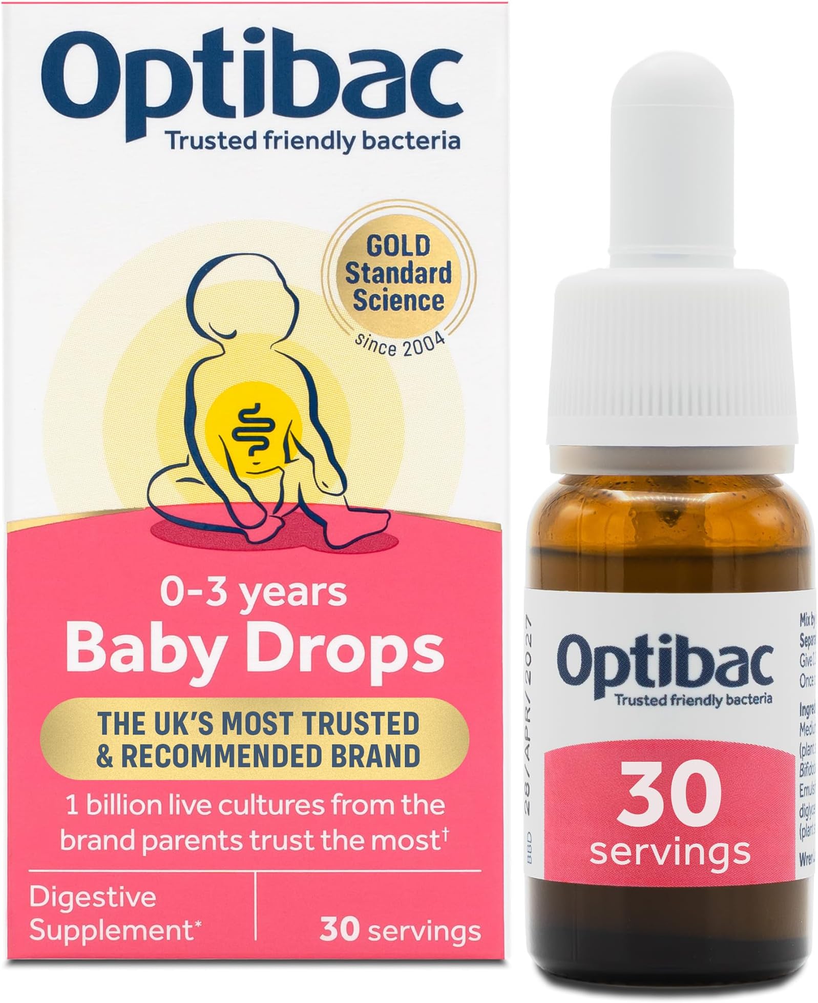 Optibac Probiotics Baby Drops - Vegan Baby Probiotics - Most Trusted By Parents - Suitable for Newborns, Babies & Infants - 10ml - 30 Day Supply