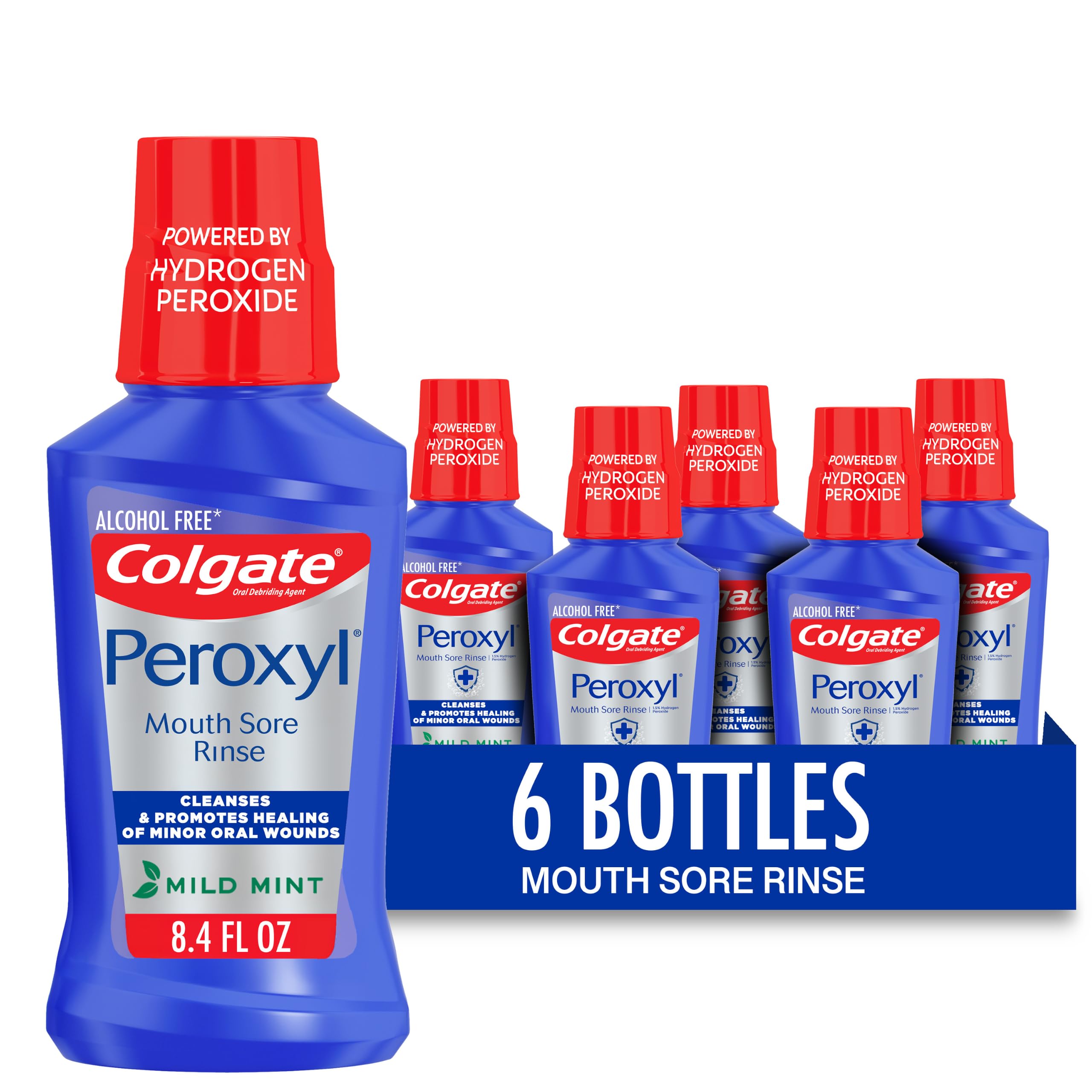 Colgate Peroxyl Antiseptic Mouth Sore Rinse, Alcohol Free, Mint, 8.4 fl oz
