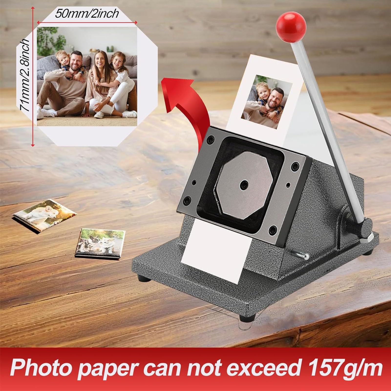 Magnesy na lodówkę Magnesy do tworzenia magnesów fotograficznych Diy Square Magnet Maker Machine 50 x 50 mm kwadratowy zestaw magnetyczny przycisk do tworzenia spersonalizowanych materiałów