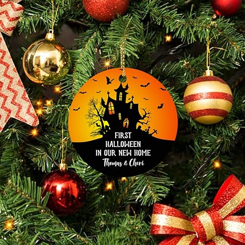 Miniatura 3 de Adorno personalizado para el primer Halloween en nuestro nuevo hogar 2023, adorno de Halloween personalizado para pareja, primer Halloween en adorno