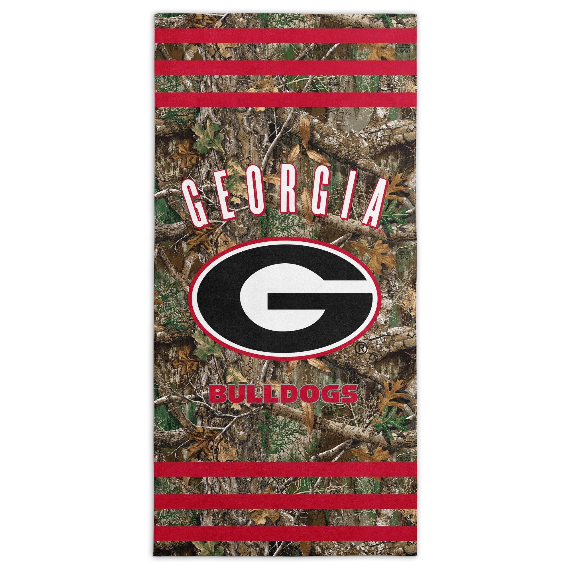 Northwest NCAA Georgia Bulldogs Unisex-Adult Beach Towel, 30" x 60", Realtree Stripes