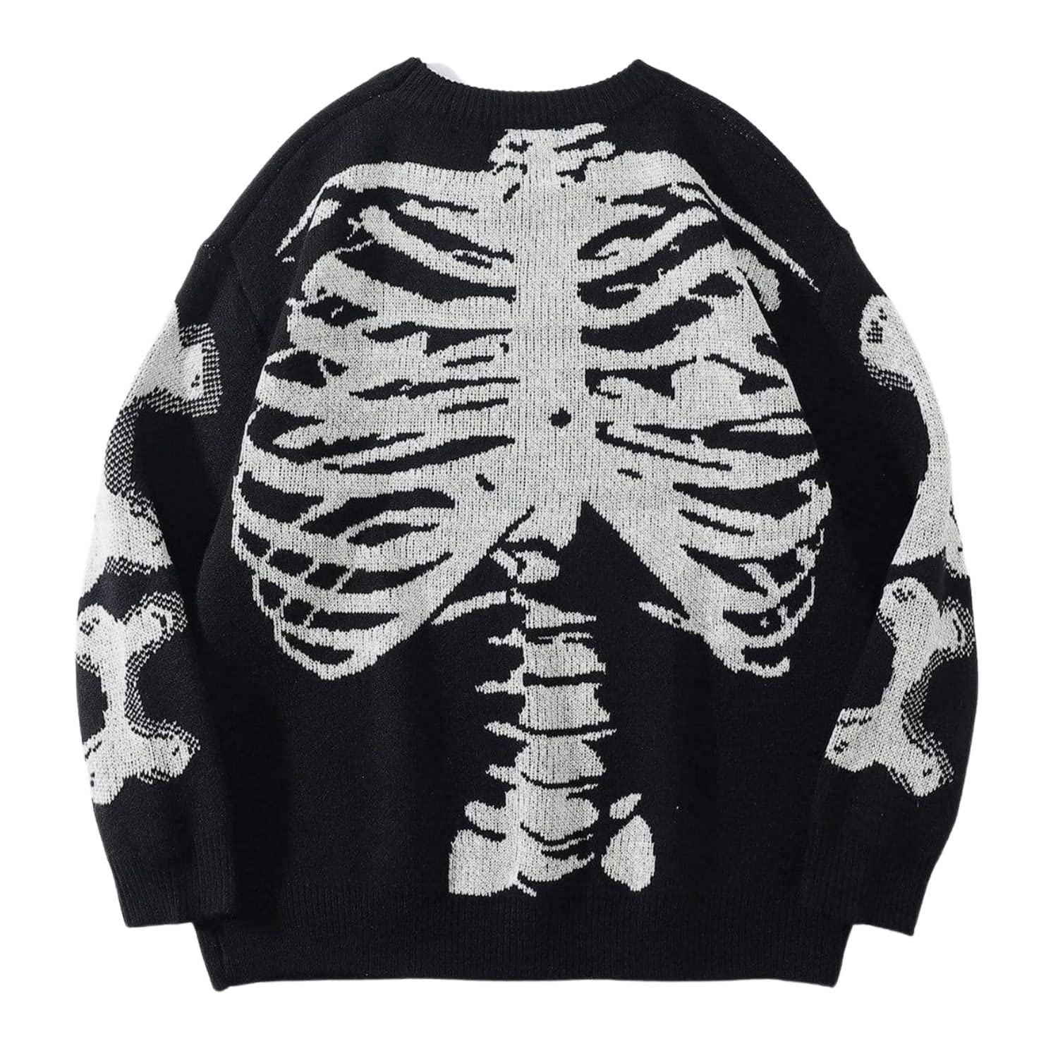 Aelfric Eden Skeleton Sweater Crew Neck Vintage Oversized Long Sleeve Y2k Pullover Skull Halloween Sweater
