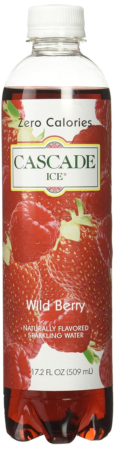 Cascade Ice Zero Cal Sparkling Water, Wild Berry, 17.2 Fl Oz (Pack of 12)