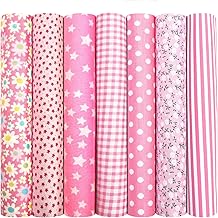 Aucuu 7PCS Fat Quarters Fabric Bundles, 50cm x 50cm Fabric Bundles, Quilting Cotton, Bundle Quilting Craft FA-BRIC, Precut Easter & Spring Cotton FA-BRIC for DIY Crafts, Sewing, Patchwork, Home Décor