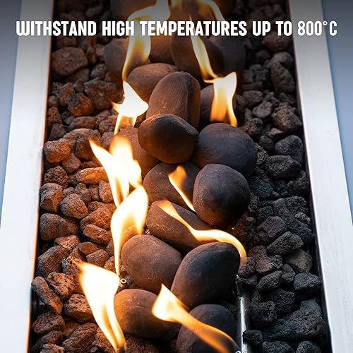 Miniatura 3 de Stanbroil 24 piedras ligeras de fibra de cerámica para interiores y exteriores, insertos de gas, sin ventilación, sin ventilación, eléctricas, al