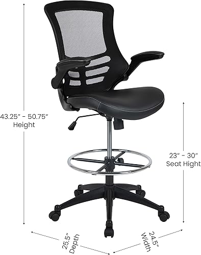 Miniatura 59 de Flash Furniture - Sillas de malla para oficina gris (Dark Gray Mesh),Piel negra suave/malla,Malla roja,Blanco malla,Malla Negra,Azul (Blue
