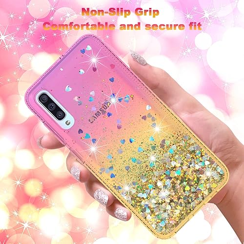 Miniatura 2 de Funda para Samsung Galaxy A70, diseño de arena movediza con purpurina brillante y diamantes de imitación de TPU líquido colorido para Samsung Galaxy