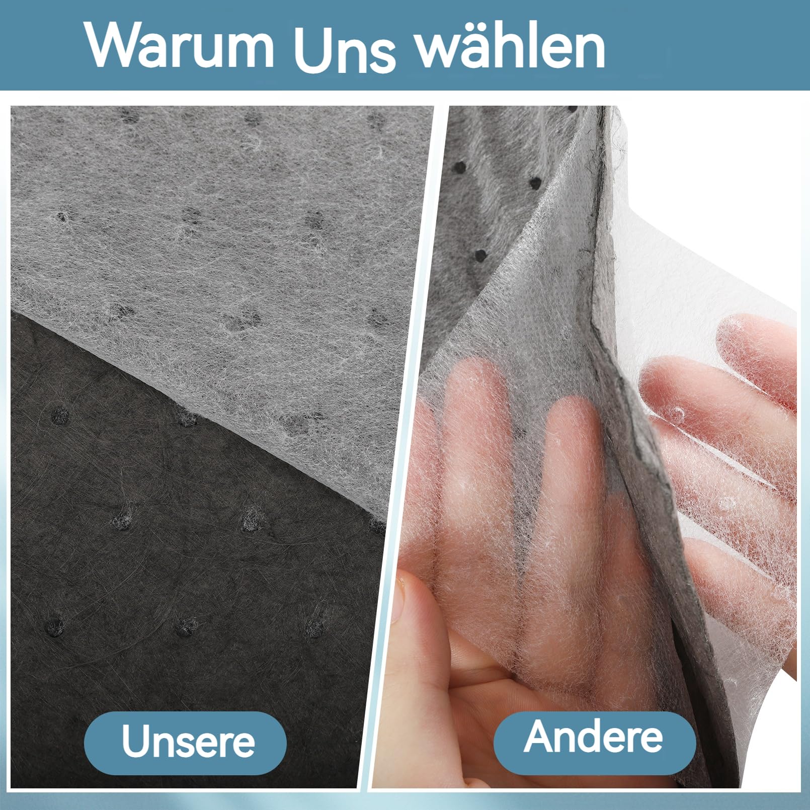 50 Stück Ölsaugtücher, Universelle Ölauffangmatte,25 x 33 cm Ölsaugtuch,Schwere Ölabsorptionsblätter Ölpads,Ölabsorbierende Pads für Zuhause Küche Garage Keller,Grau