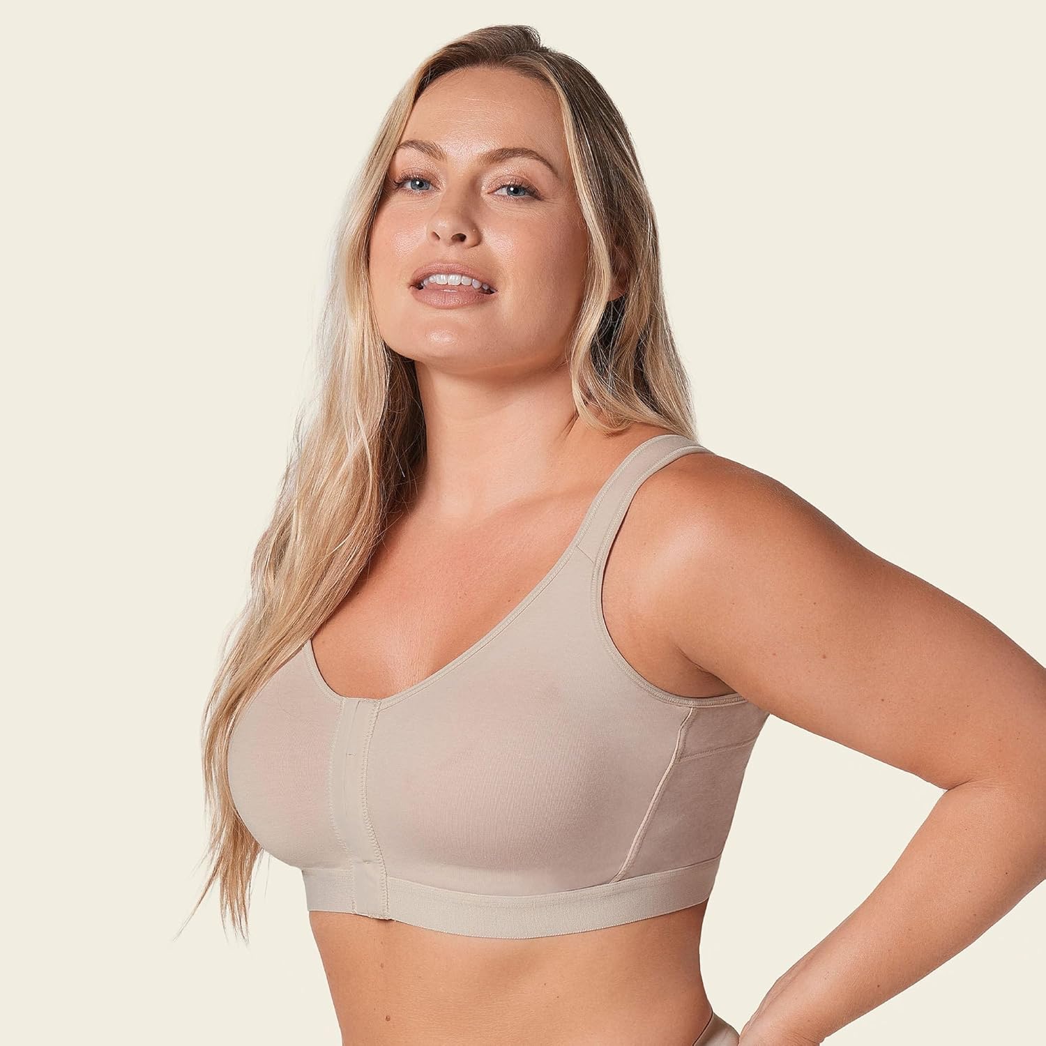 Leonisa All-in-One Front Closure Posture Corrector Bra for Women – Stretchy Cotton Wireless Back Support Bra - Image 5