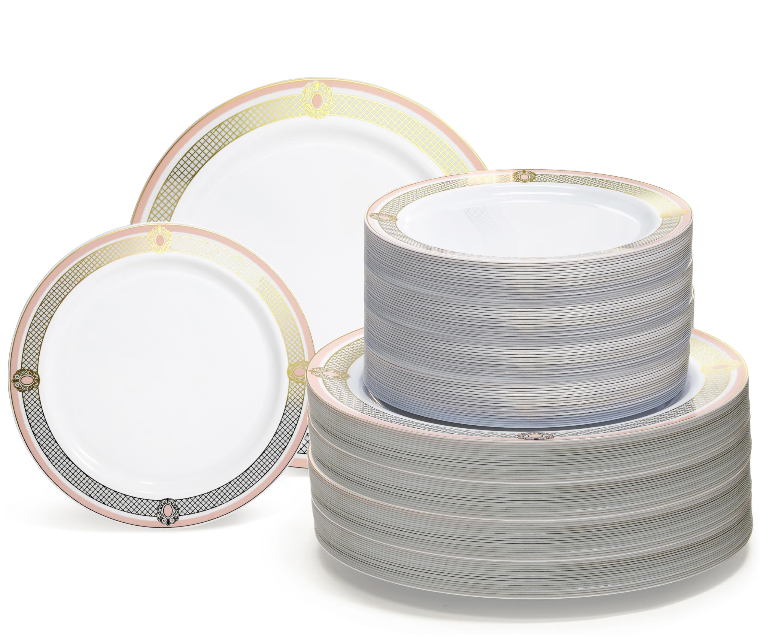Blue & Gold Disposable Plates - 50 Piece Set -12