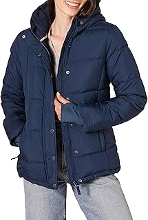 Womens Heavyweight Quilted Long-Sleeve Hooded Puffer Coat (Available in ...
