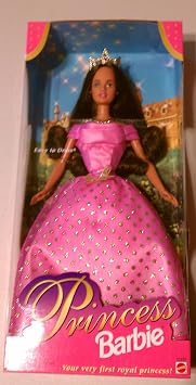 Barbie 1998 Royal Princess Pink Dress Brunette