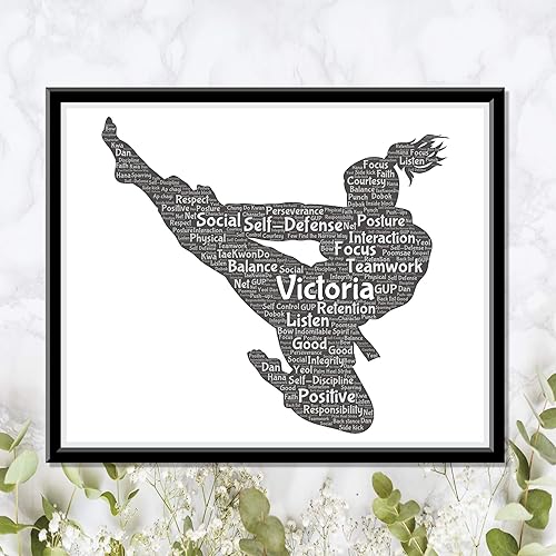 Miniatura 2 de Karate Kung Fu Ju Jiutsu Poster Girls Wall Art, Personalized Martial Arts Print Decor, gifts for her, Birthday Gifts for girls, Word Art Typography
