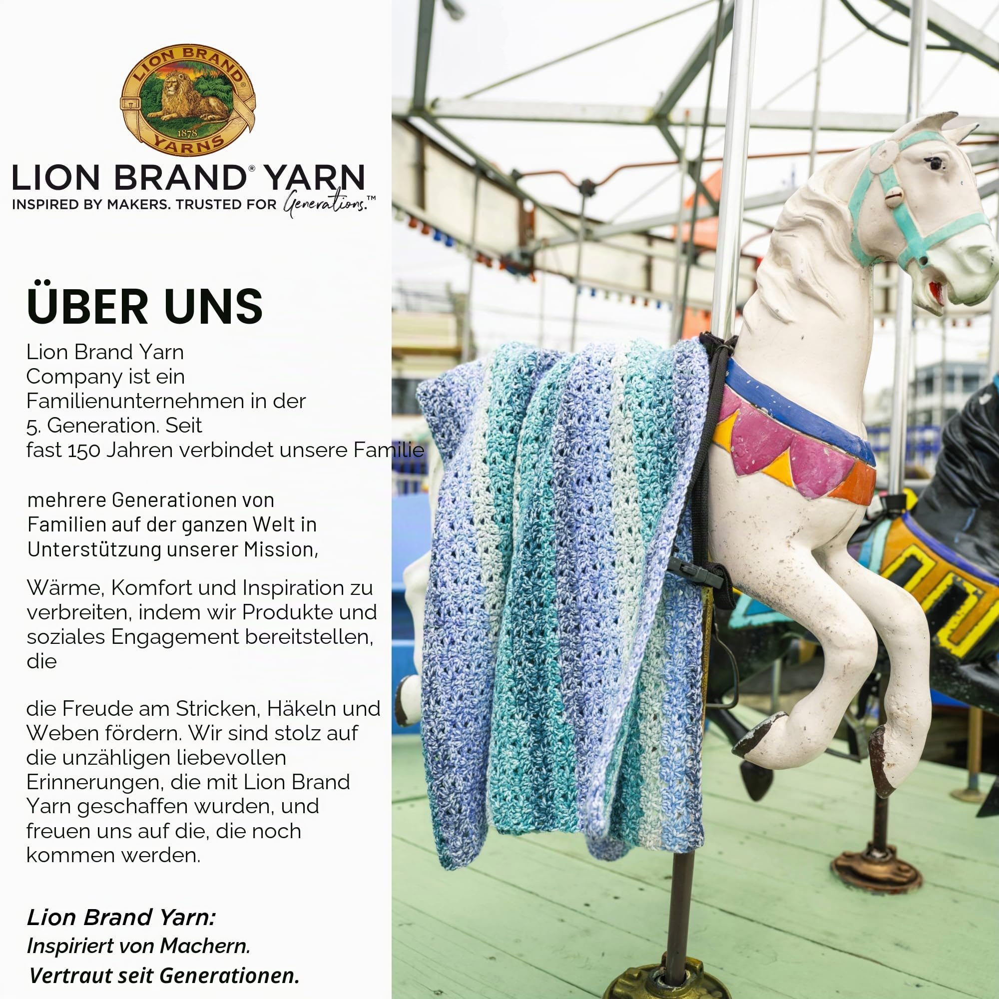 Lion Brand Yarn Mandala Ombre, mehrfarbiges Garn zum Stricken, Häkeln und Basteln, Transformieren, 1 Packung