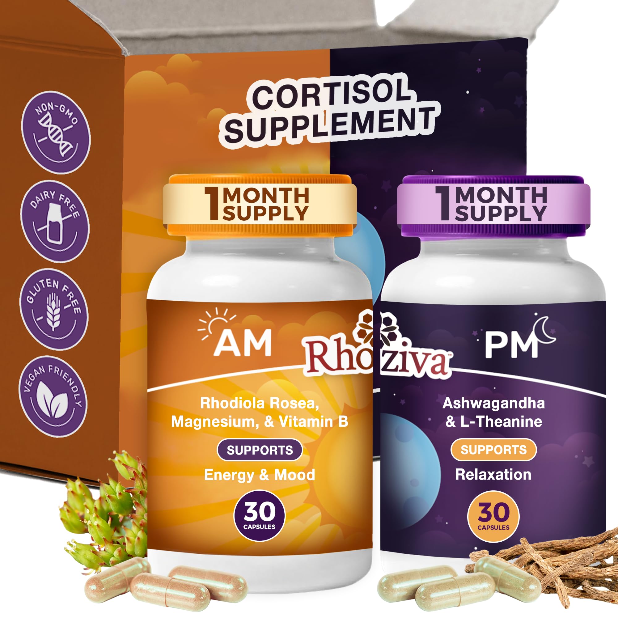 AM PM Supplement - Daytime Energy Supplement, Nervousness Relief, Mood Suppor...