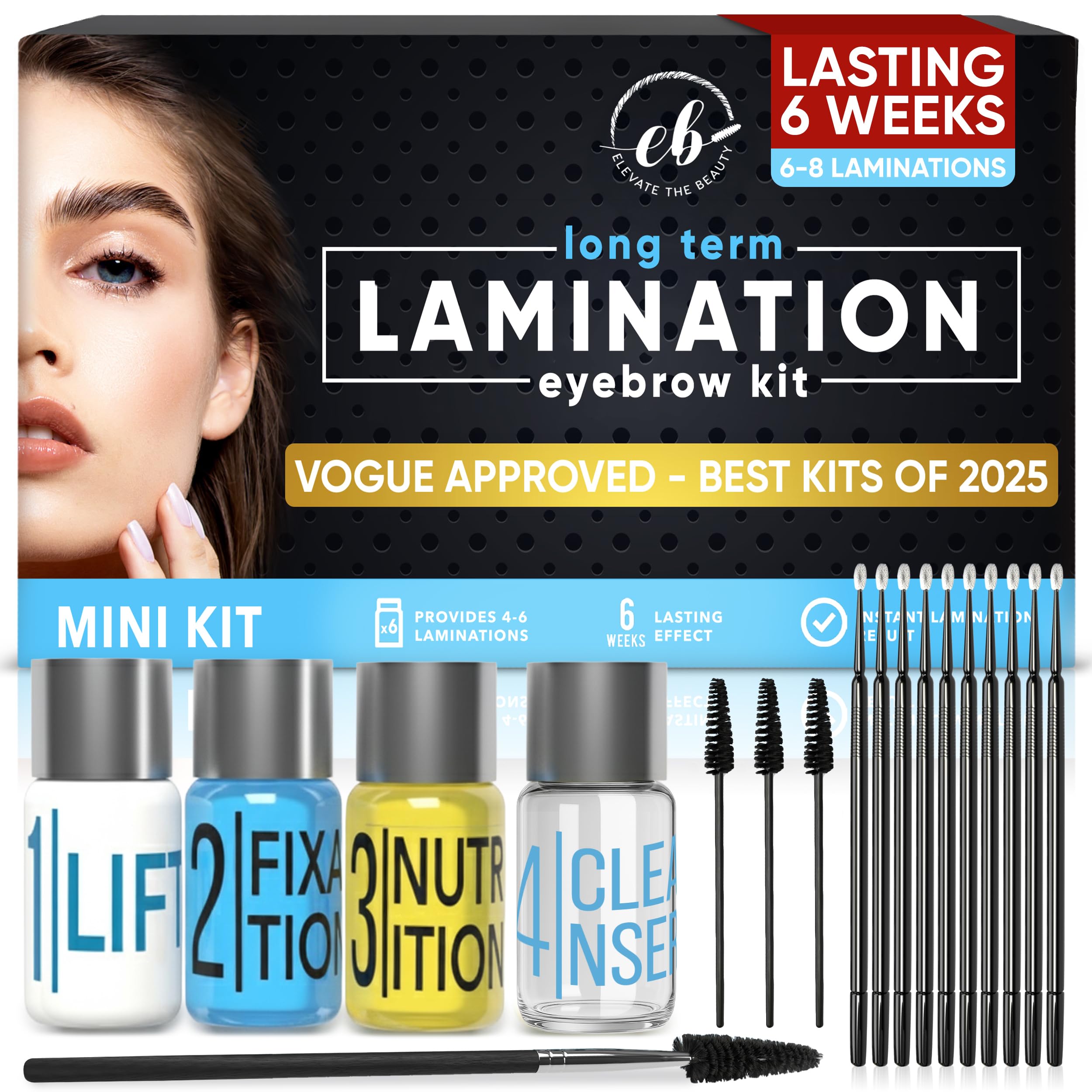 Brow Lamination Kit | At Home DIY Eyebrow Lamination Kit For Instant Brow Lift | Professional Eye Brows Supplies for Fuller Eyebrows | Lasts For Upto 6 Weeks
