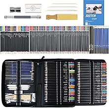 96 Pcs Drawing Set Sketching Kit, Art Supplies Kit include Colored Pencils, Sketch Kit, Graphite, Pro Art Pencil Set with Premium Zipper Case, Drawing Set for Adults Beginners Artists