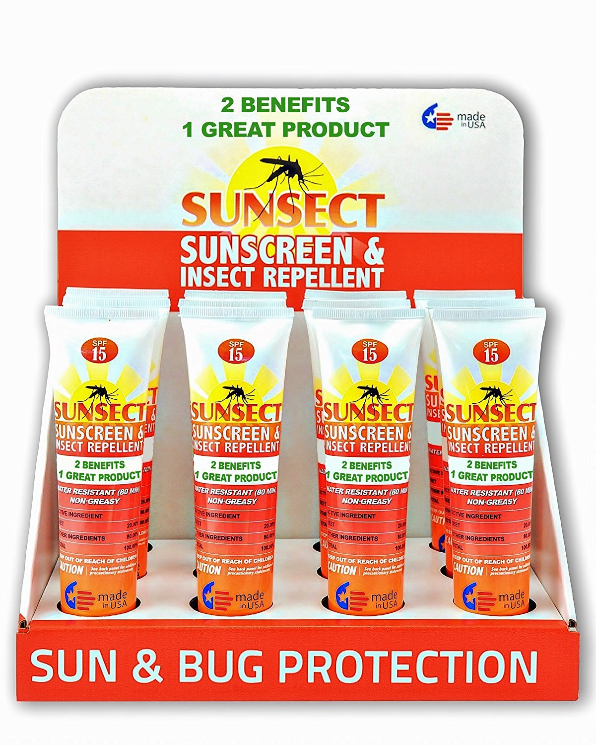 Sunsect Sunscreen & Insect Repellent Tube (Box of 12), 2 oz Amazon.in
