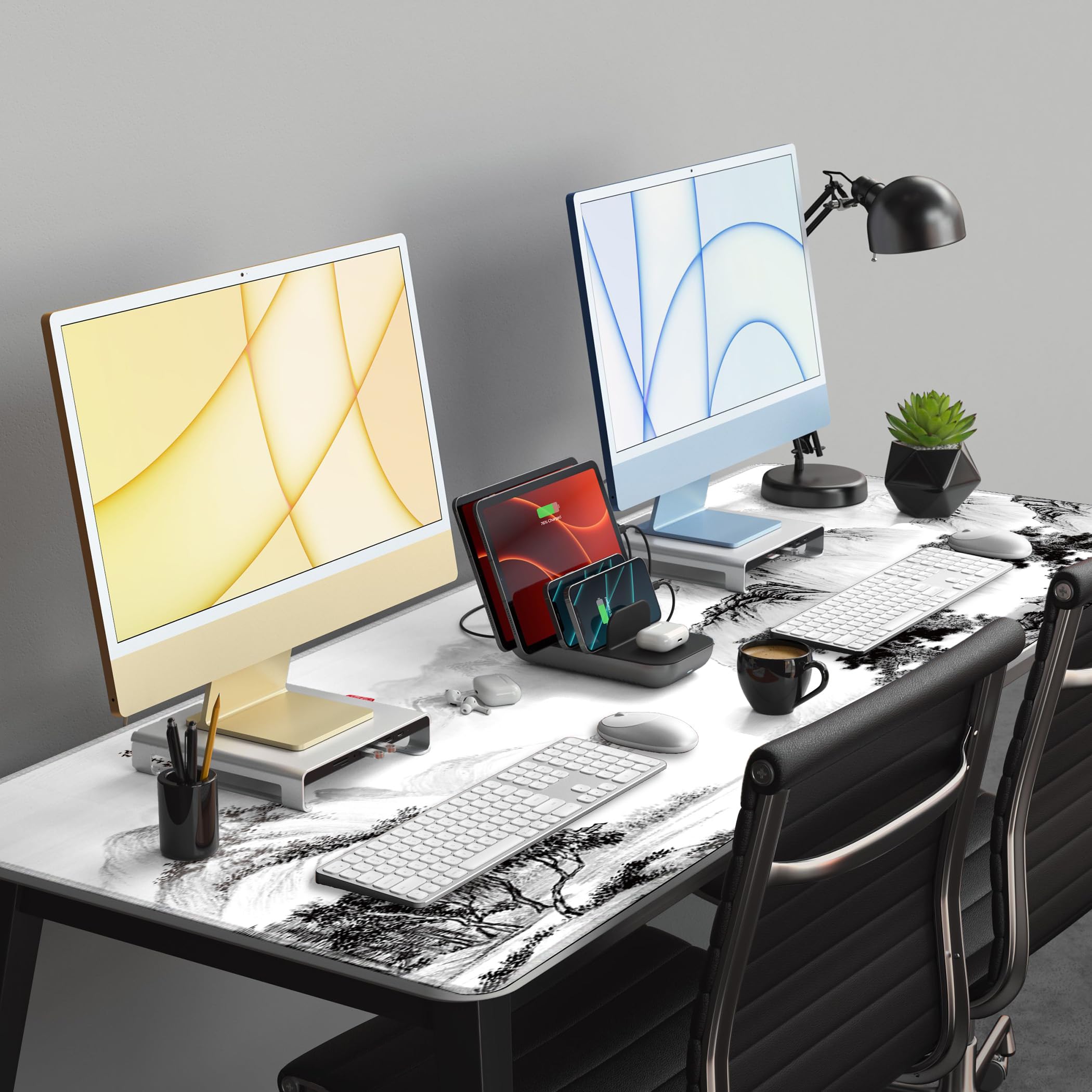 LL-COEUR Übergröße Gamer Mäusepad mit Motiv 140x60x0,3cm, XXL Tastaturunterlage Verbessert Präzision und Geschwindigkeit (Landschaft 2, 1400x600x3mm)